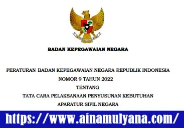 Peraturan BKN Nomor 9 Tahun 2022 Tentang Tata Cara Pelaksanaan Penyusunan Kebutuhan ASN