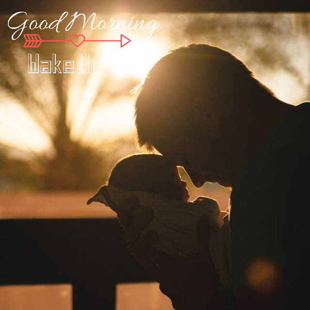 sleeping Baby with father  Good Morning Images 