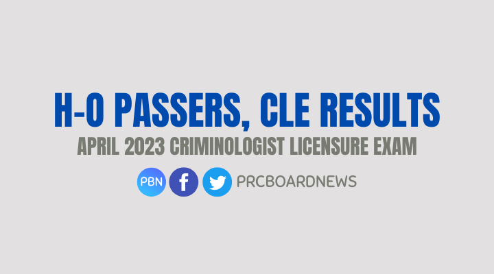 H-O Passers: April 2023 Criminology board exam result