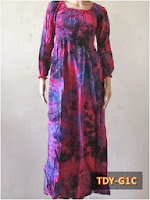 Long Gamis Tie Dye Lengan Panjang