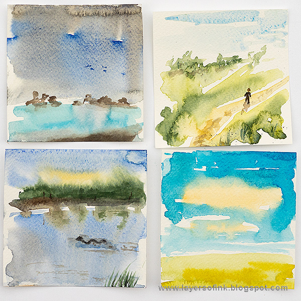 Layers of ink - Watercolor Mini Panels by Anna-Karin Evaldsson