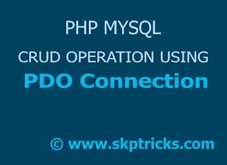 PHP MySQL connection using PDO skptricks