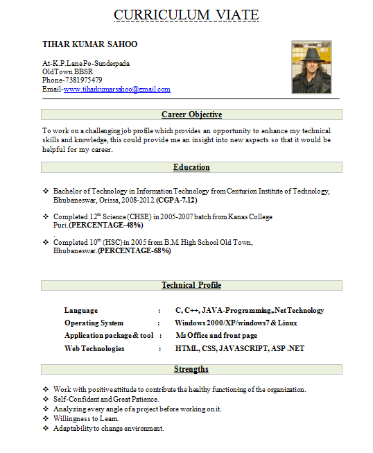 Sample Resume For Freshers Teachers In India Webcsulb Web Fc2 Com