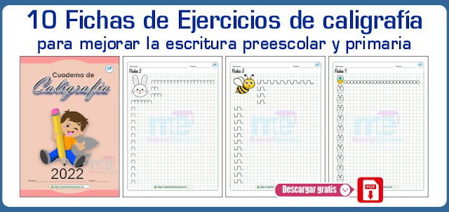 Fichas de Ejercicios de caligrafía