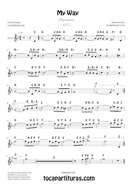 Easy Notes Sheet Music Treble Clef for Flute Violin Saxophone Trumpet Clarinet Horns Piano Recorder... Spartiti English Notes Noten for beginners