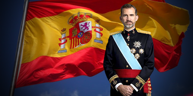 Bandera de España y Felipe VI