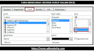 Cara Mengubah Ukuran Huruf Dalam Excel