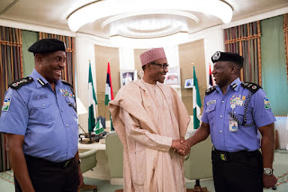 Ibrahim Kpotun Idris meets President Buhari in company of outgoing IGP, Solomon Arase