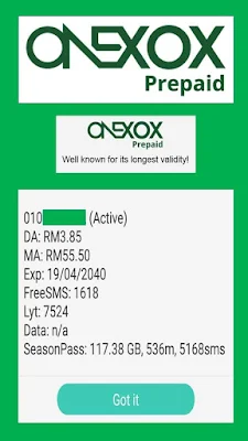 Onexox prepaid plan