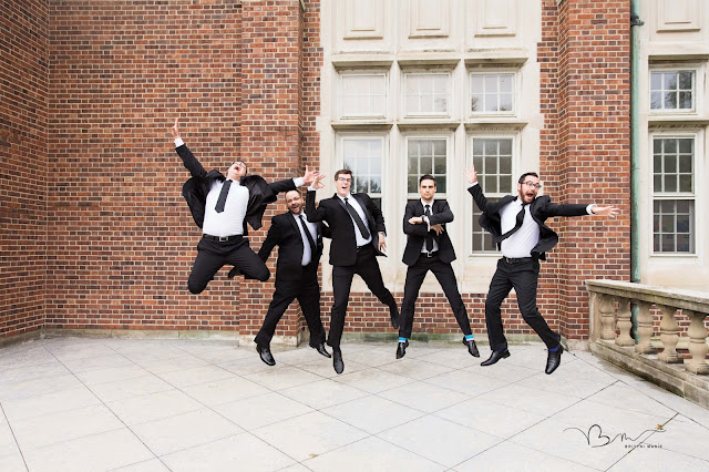 groomsmen jumping at Grosse Point Academy