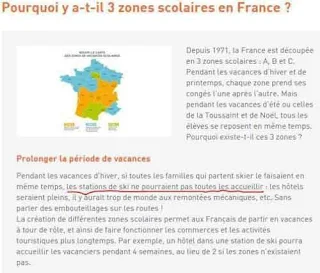 Pourquoi y a-t-il 3 zones scolaires en France 