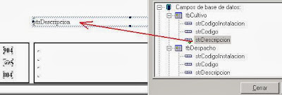 Arrastrar campo a informe Crystal Reports