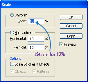 Kotak dialog Scale