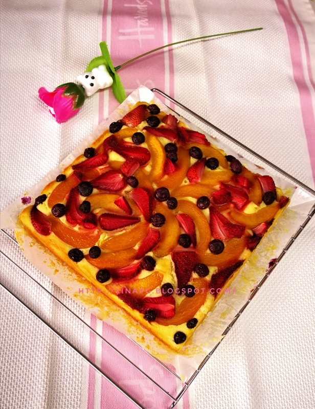 Kek Viral Fruit Pastry Cake  Resepi Fruits Pastry Cake 