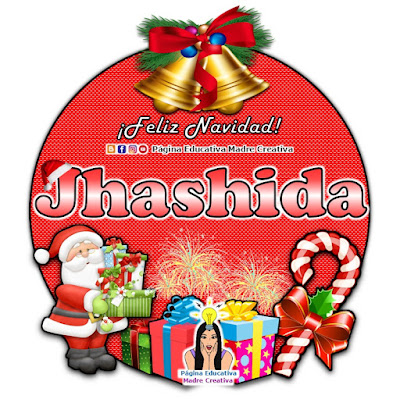 Nombre Jhashida - Cartelito por Navidad nombre navideño