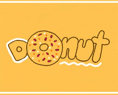 Donut logo art with sprinkles