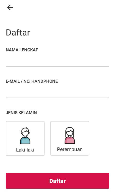 Silahkan membuat akun dengan cara mendaftar pada menu "Akun" yang berada di pojok kanan bawah halaman dan pilih "Daftar Akun".