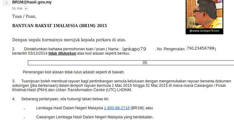 Br1m Check Status Permohonan - Gen Contoh