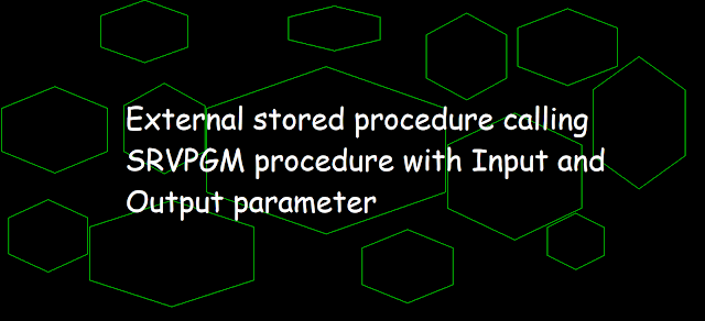 External stored procedure calling SRVPGM procedure with Input and Output parameter,  RPGLE Program , SQL statements, RPGLE program for External stored procedure, CREATE PROCEDURE, MODIFIES SQL DATA, GENERAL parameter, EXECUTE IMMEDIATE statement, ibmi, as400 and sql tricks, as400 tutorial, ibmi tutorial