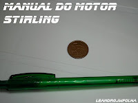 Manual do motor Stirling, moeda de 5 centavo para a bucha do cabeçote