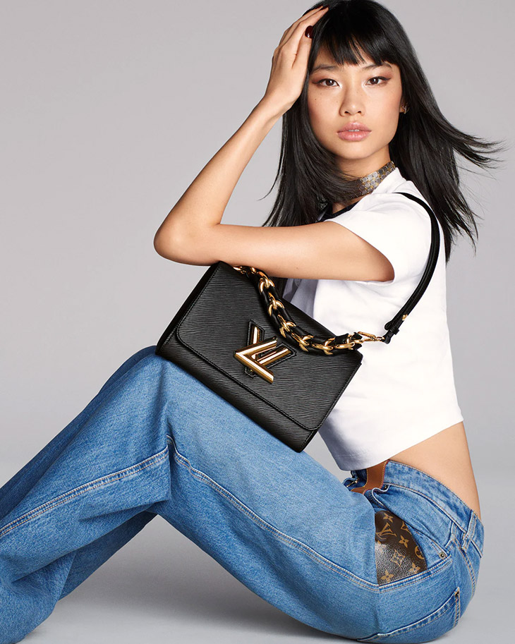 Hoyeon Jung poses for Louis Vuitton Twist spring 2022 campaign. Photo: Ethan James Green