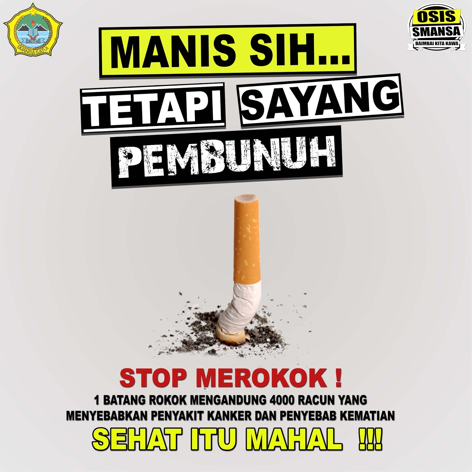 poster kampanye kawasan dilarang merokok