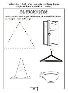 Fichas de Actividades para Preescolar (El Triángulo)