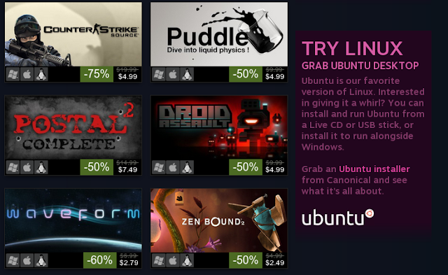 promotion of Ubuntu by Steam