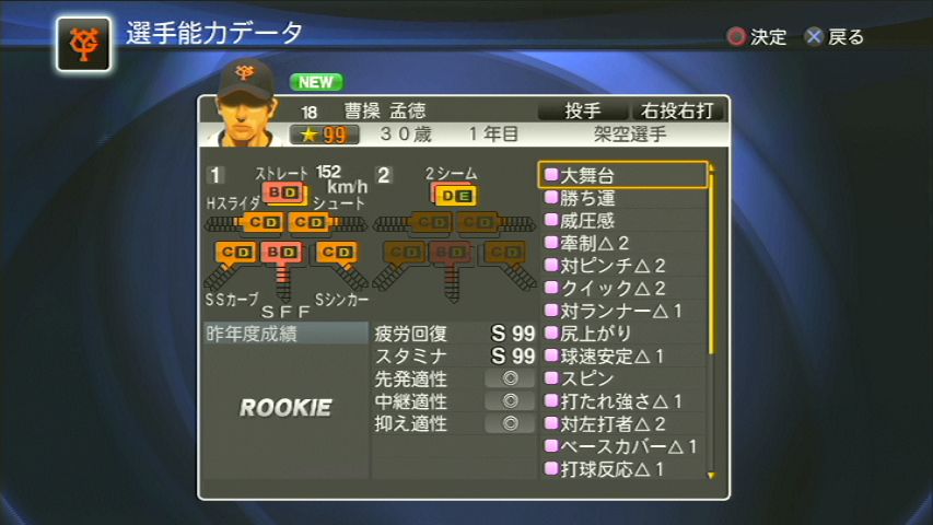 武将データ 曹操孟徳 プロスピ三国志