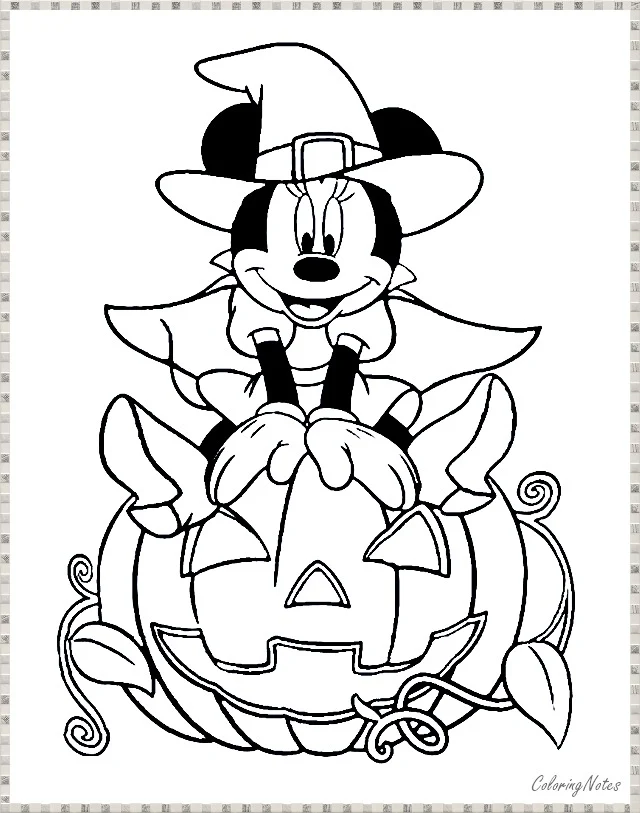 17 Cute and Funny Disney Halloween Coloring Pages Free Printable