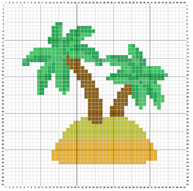 Palm trees - free cross stitch pattern