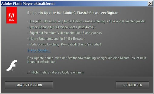 Adobe flash player aktualisieren