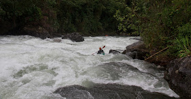 Jared charging into another stompy fun rapid, Chris Baer, Colombia
