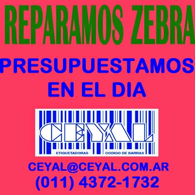 REPARAMOS ZEBRA PRESUPUESTAMOS EN EL DIA