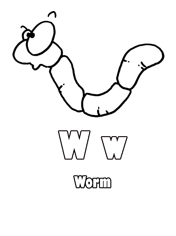 Download Cute Animal Worms Coloring Sheet to Print