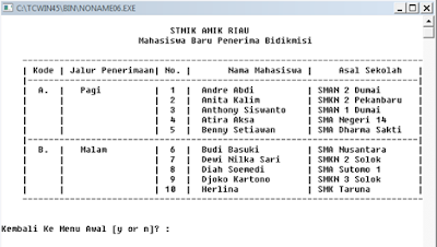 Membuat Program Penerimaan Mahasiswa Baru Menggunakan Pemrograman C++