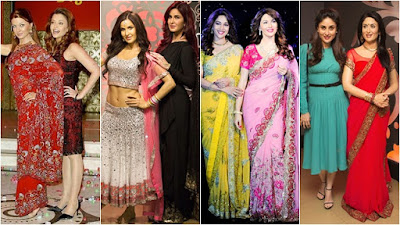 Bollywood Actresses at Madame Tussauds posing with their Wax Statues