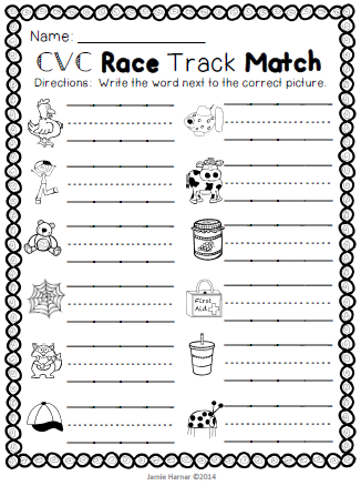 http://www.teacherspayteachers.com/Product/CVC-Race-Track-Matching-1237250