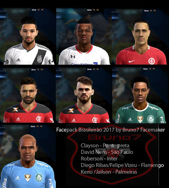 PES 2013 Facepack Brasileirão 2017 by Bruno7 Facemaker