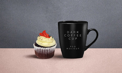 Dark Coffee Mug PSD 