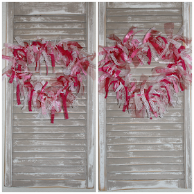 http://diy180site.blogspot.com / Happy Valentine's Day rag wreath