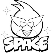 red angry bird space coloring page