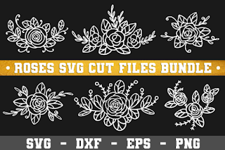 Rose SVG cut file, flower svg, roses svg bundle, svg designs, svg files, floral svg, flourish svg, leaf svg, leaves svg, bouquet svg,flowers