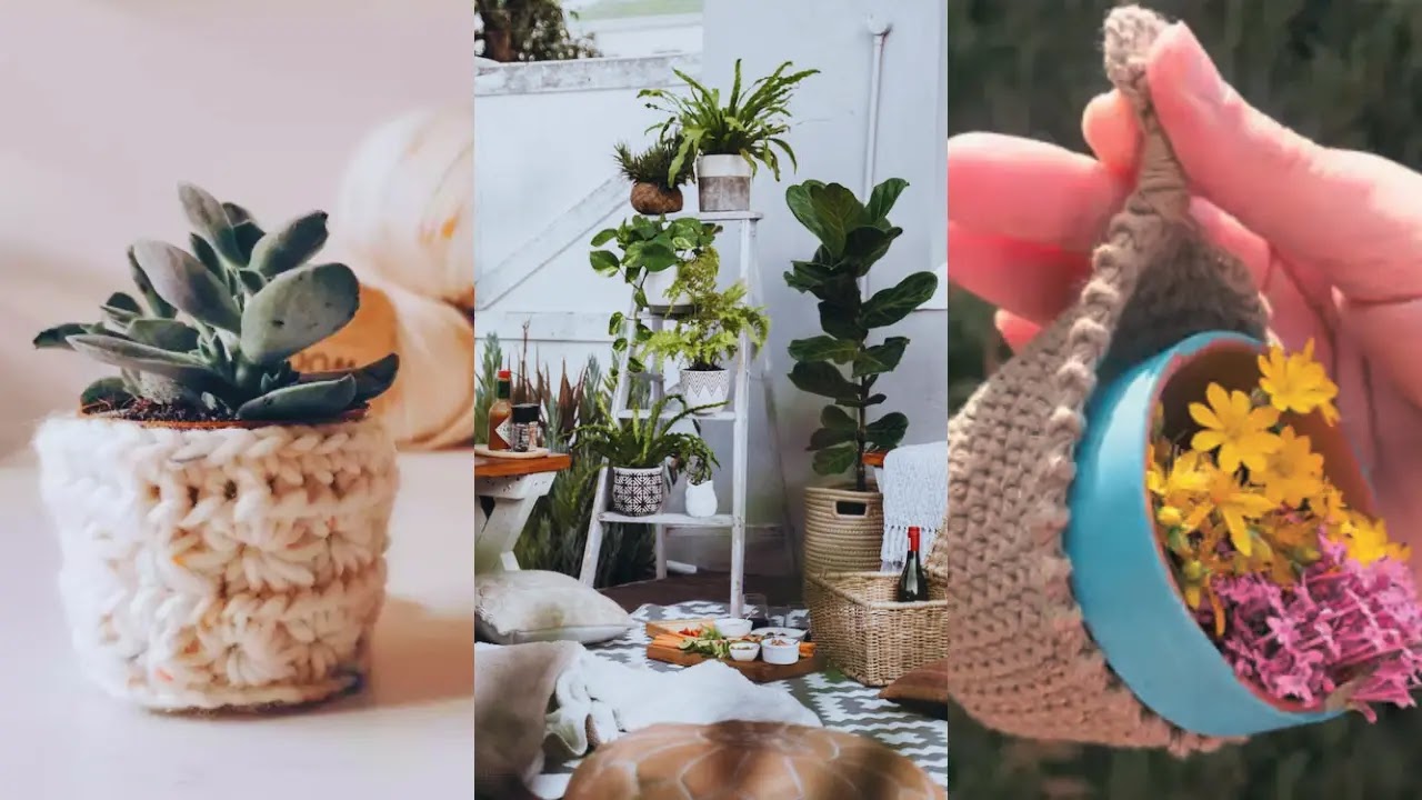 Macetas Tejidas: Cómo Transformar tus Plantas con Crochet 🪴