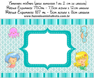 Baby Mermaid: Free Printable Candy Bar Labels.