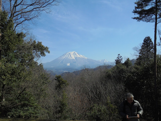 芝生の広場からの大山の眺望