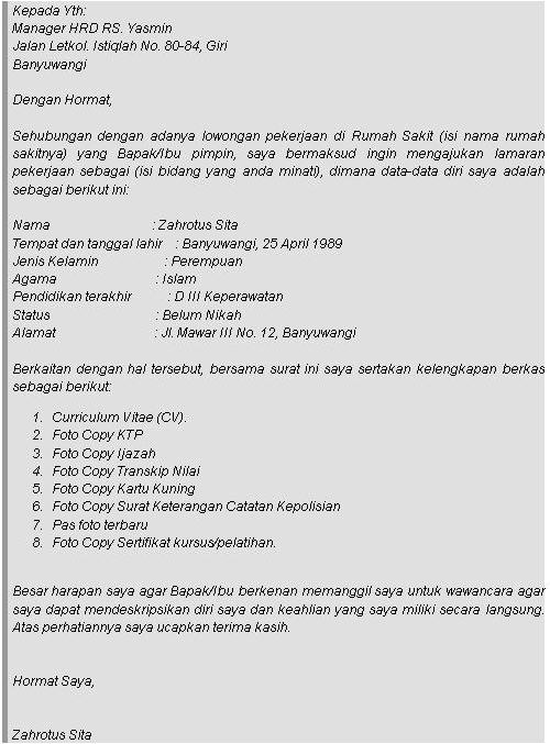 Contoh Curriculum Vitae Rumah Sakit - Gontoh