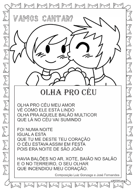 Atividades com a Música Junina Olha pro Céu de Luiz Gonzaga e José Fernandes