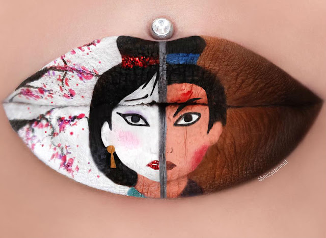 Makeup Artist Melukis Mulan di Bibir
