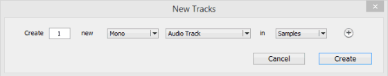 Pro Tools New Tracks Dialog
